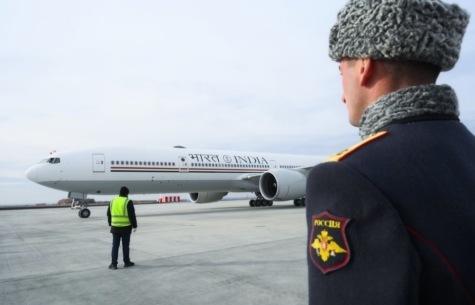 Самолет с премьер-министром Индии Нарендрой Моди