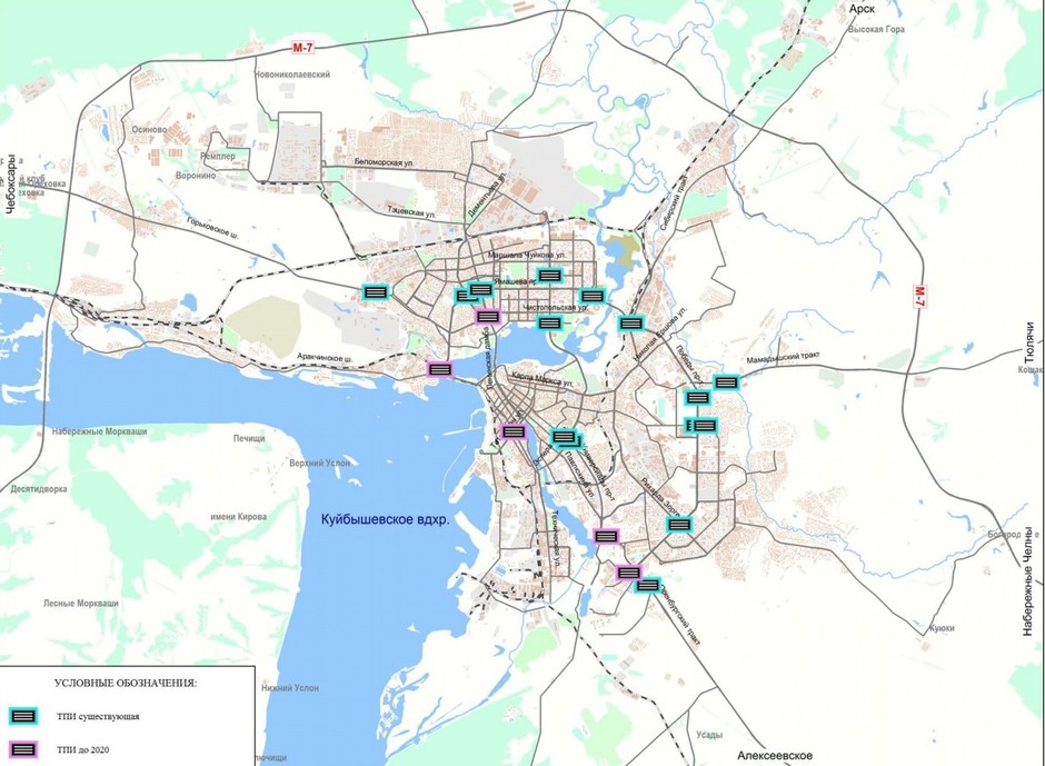 Схема дислокации динамических информационных табло