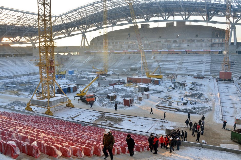 Строительство футбольного стадиона, 15 декабря 2012 г.