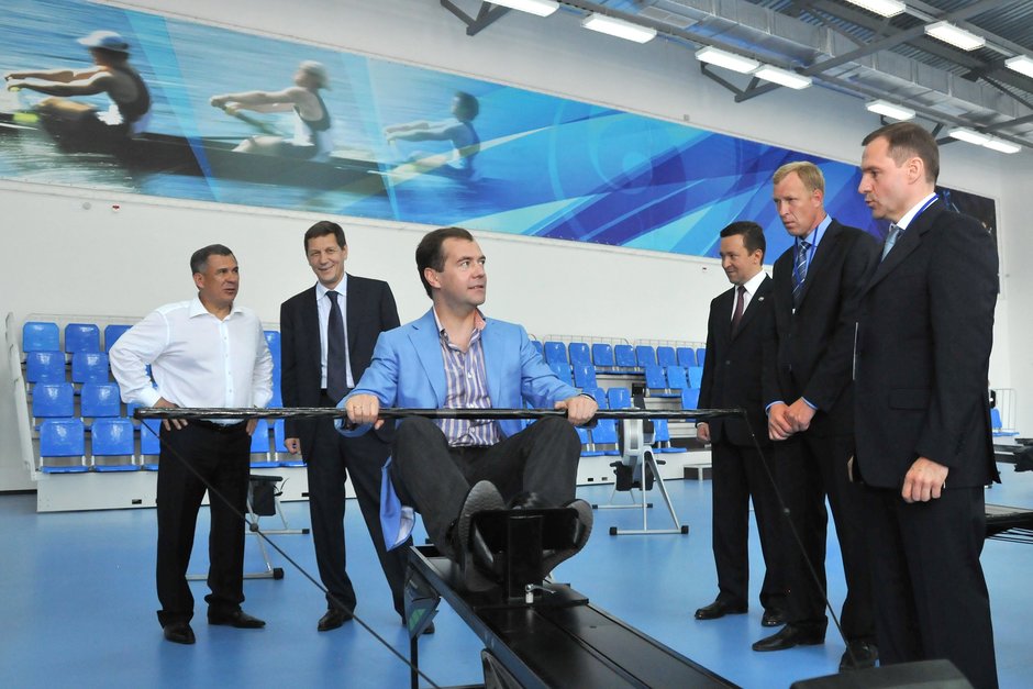 Президент РФ Дмитрий Медведев в Центре гребных видов спорта, 25 июня 2011 г.