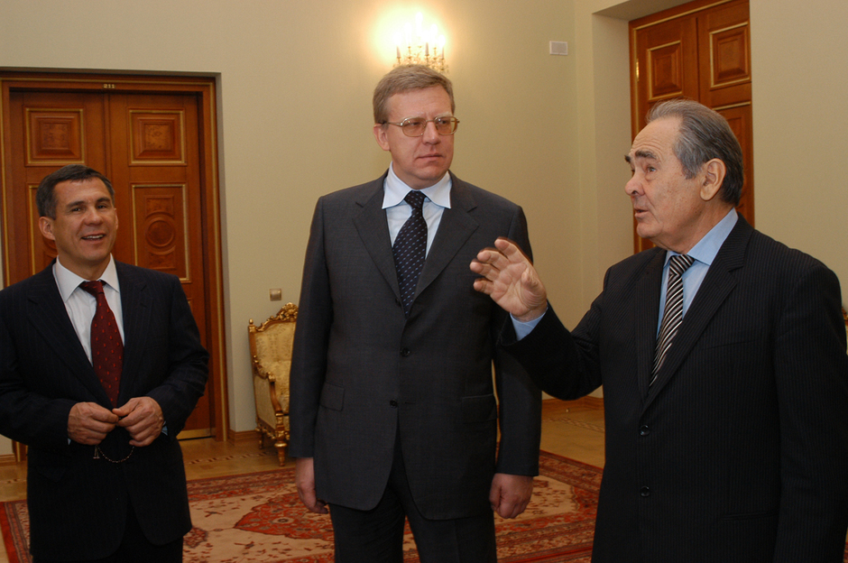 С молодым министром финансов России Алексеем Кудриным и премьер-министром РТ Рустамом Миннихановым, сентябрь 2003 года