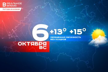 Сегодня в Казани ожидается 15 градусов тепла, без осадков