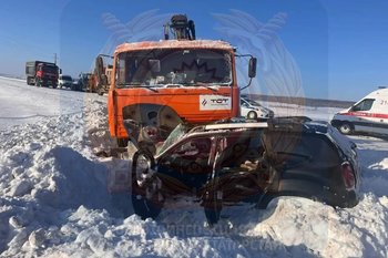 В Альметьевском районе женщина погибла в ДТП с КАМАЗом