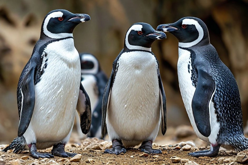 Африканские пингвины находятся на грани полного исчезновения