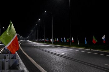 Путин и Песошин дали старт движению по обходу села Сокуры в Татарстане