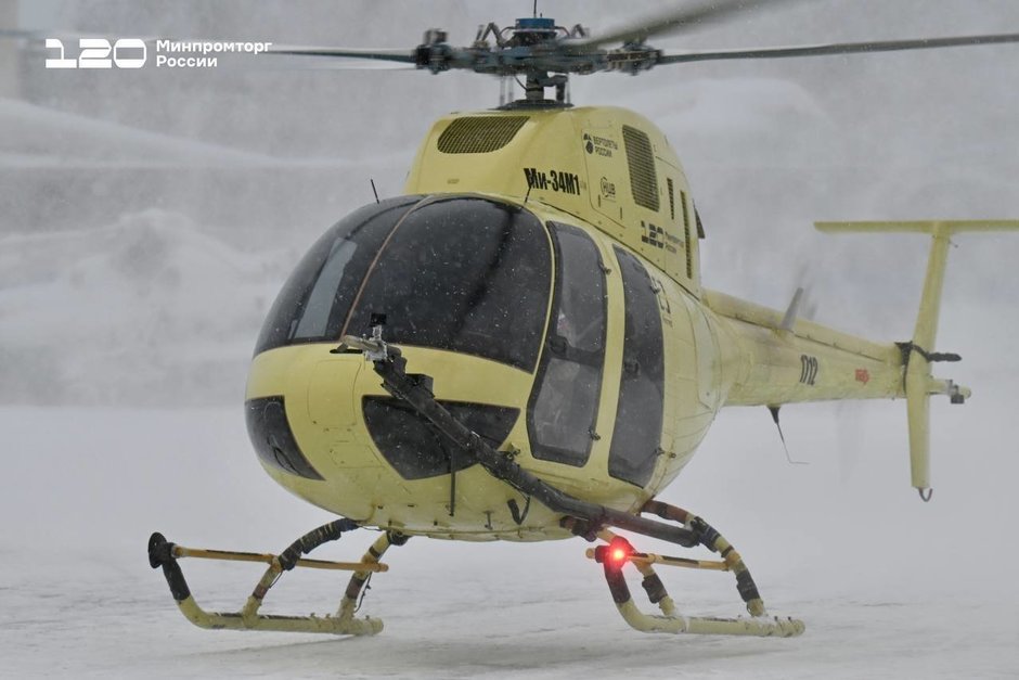 В воздух с помощью отечественного двигателя подняли Ми-34М1, который будет производиться в Казани