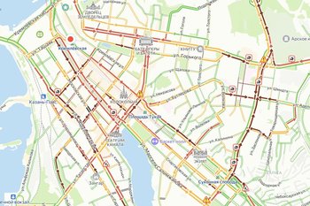 В Казани образовались пробки в девять баллов