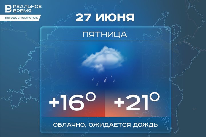 Сегодня в Татарстане ожидается дождь и до +21 градуса