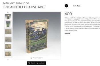 Экземпляр книги Толкина «Хоббит, или Туда и обратно» продали за £31,2 тыс.