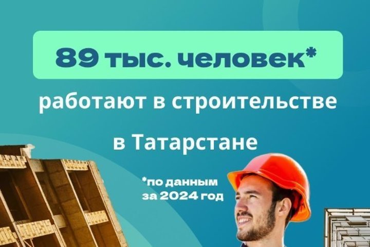 Татарстанстат: в сфере строительства в республике работают почти 90 тыс. человек
