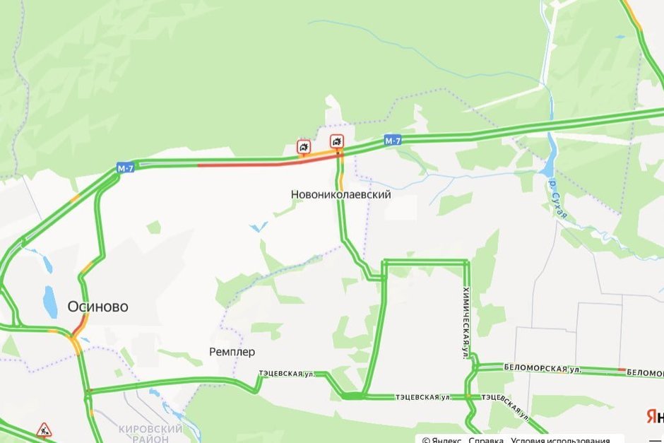 На трассе М-7 под Казанью образовалась пробка почти в 3 км из-за ДТП