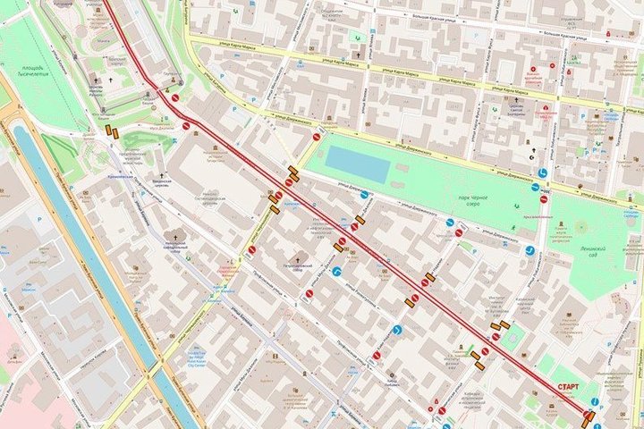 В Казани 25 апреля перекроют несколько участков дорог из-за легкоатлетической эстафеты
