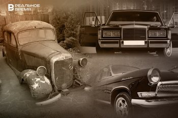 Участник парада 9 Мая, остатки от Mercedes, Lincoln Town Car из «Бригады»