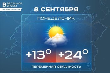 Сегодня в Татарстане ожидается переменная облачность и до +24 градусов