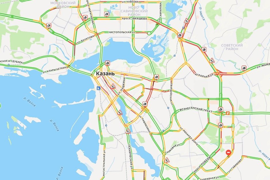 В Казани фиксируются 7-балльные пробки еще до окончания рабочего дня