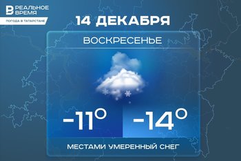 Сегодня в Татарстане ожидается до -14 градусов