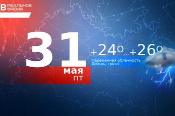 Сегодня в Казани до 26°С, местами дождь и гроза