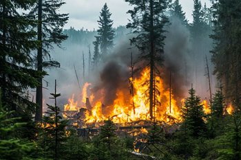 В России за сутки потушили два крупных лесных пожара