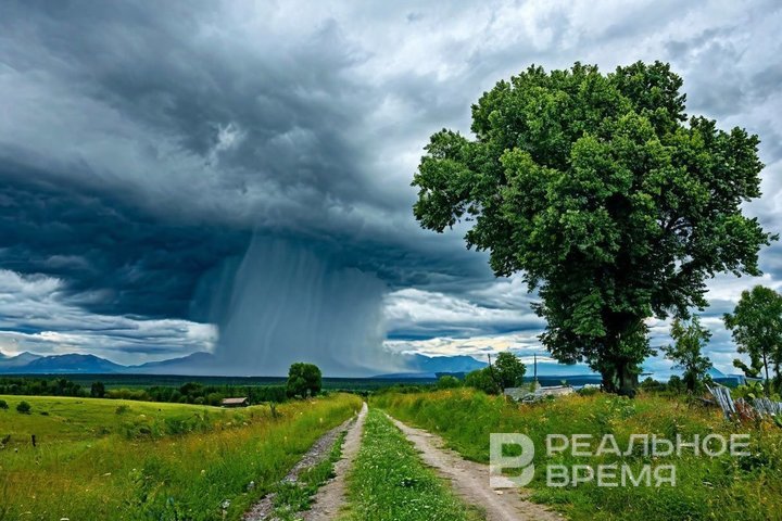 Завтра в Татарстане ожидается гроза, ливни и усиление ветра