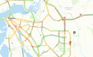 Казань вечером в пятницу встала в 10-балльных пробках