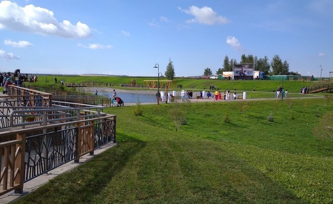 Появились фото парка в Татарстане, в котором сегодня открыли бюст Шаймиеву