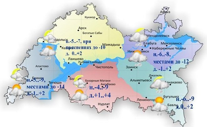 Карта погоды в татарстане