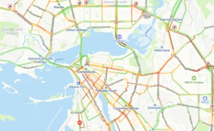 Вечером в пятницу в Казани наблюдаются 10-балльные пробки