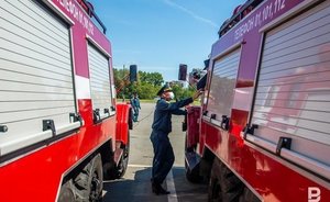 В Башкирии потушили пожар на кирпичном заводе