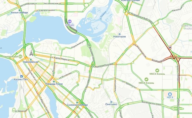 Пробки в Казани опустились до 4 баллов