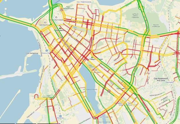 Казань пробки сейчас онлайн карта смотреть онлайн