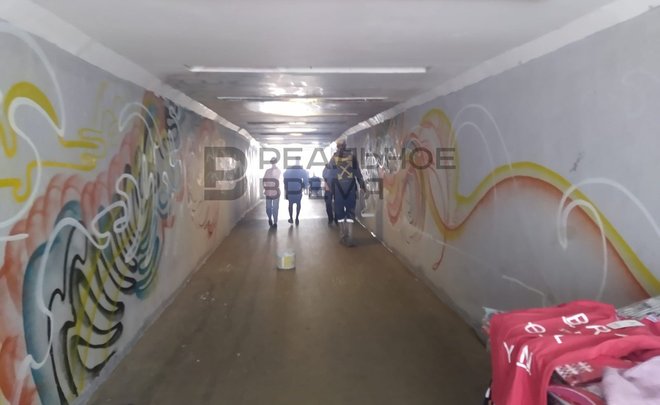 В Казани закрашивают граффити в переходе по улице Вишневского — фото