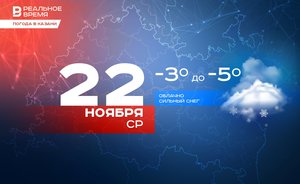 Сегодня в Казани до -5 градусов и сильный снег