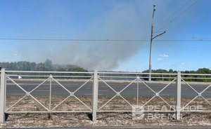 Возле 3-й транспортной дамбы в Казани произошло возгорание