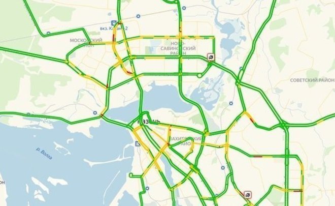 Длина крупнейшей пробки в Казани составила 4,1 км