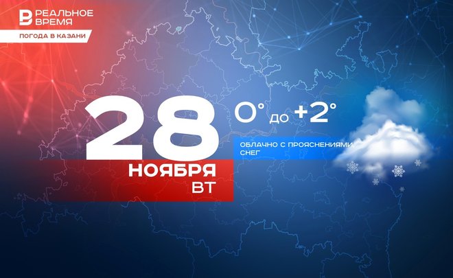 Сегодня в Казани снег и до +2 градусов