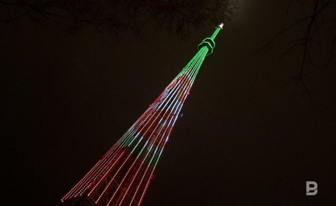 В январские выходные на казанской телебашне включится праздничная подсветка