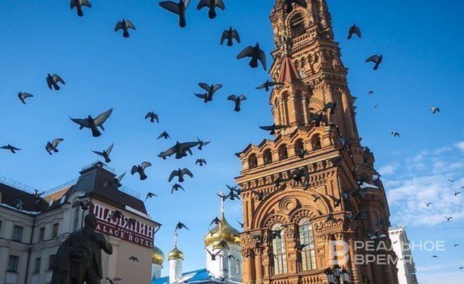 В Казани планируют восстановить подсветку колокольни Богоявленского собора