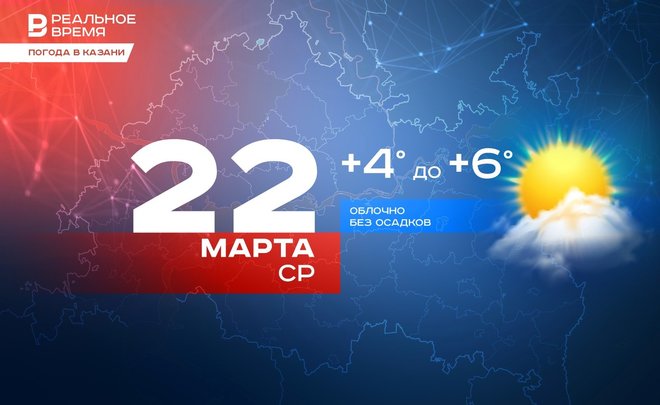 Сегодня в Казани небольшой дождь и до +6 градусов
