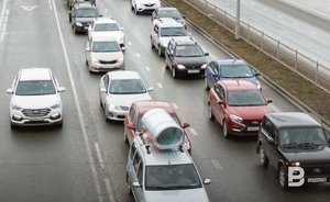 На въезде в Казань образовалась пробка длиной почти 4 километра