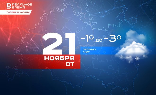 Сегодня в Казани до -3 градусов и снег