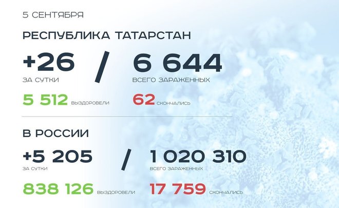 Главное о коронавирусе на 5 сентября: татарстанцы рано расслабились, а немцы просят траур по жертвам COVID