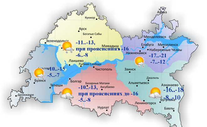 Погода заинск карта