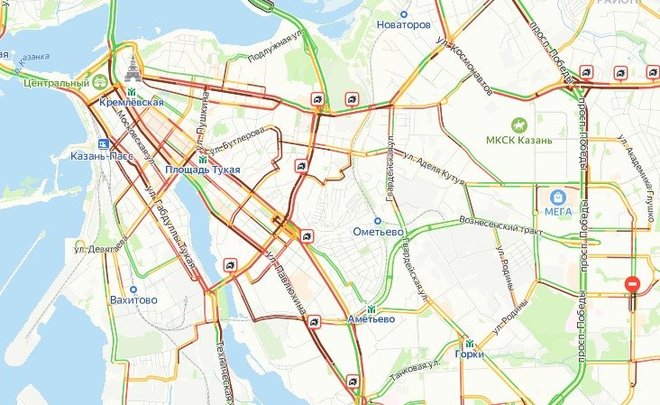 В Казани вечером во вторник сохраняются 10-балльные пробки