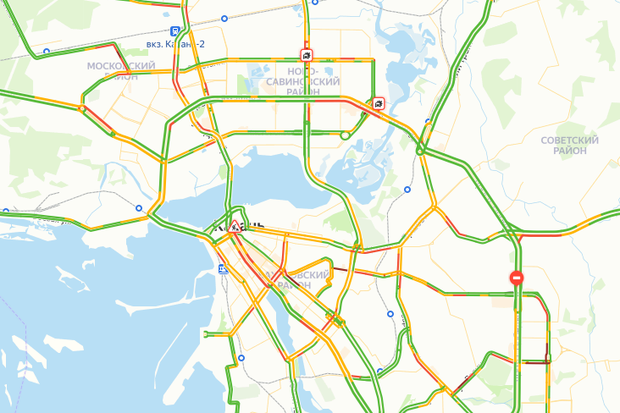 Карта казань спутник пробки