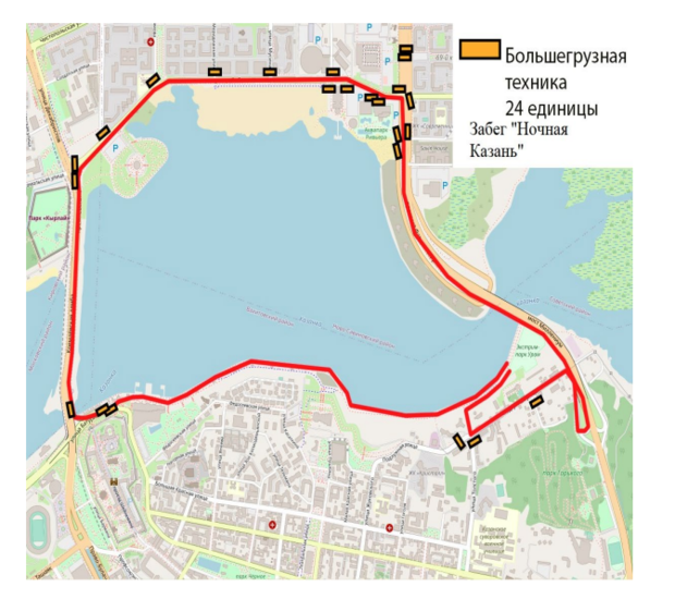 Казань перекрытие дорог сегодня схема