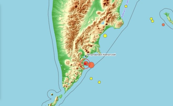 Карта землетрясений онлайн камчатка